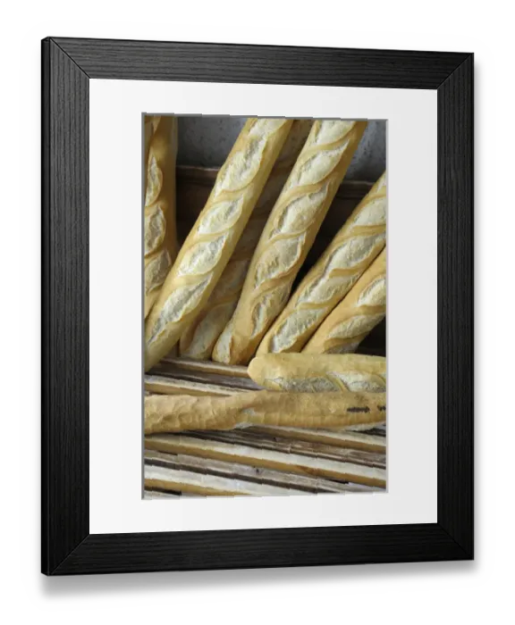 Framed Print : Europe, France, Provence-Alpes-Cote d Azur, Vaucluse, Lourmarin. Fresh baguettes
