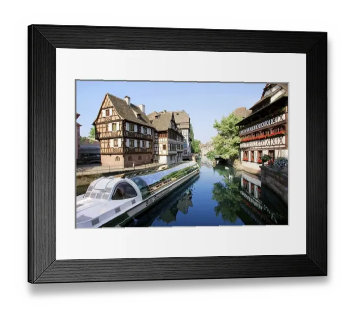 Framed Print : Timbered buildings, La Petite France Canal, Strasbourg, Alsace, France, Europe Framed Print : Timbered buildings, La Petite France Canal, Strasbourg, Alsace, France, Europe