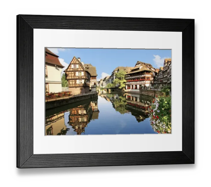 Framed Print : Timbered buildings, La Petite France Canal, Strasbourg, Alsace, France, Europe Framed Print : Timbered buildings, La Petite France Canal, Strasbourg, Alsace, France, Europe