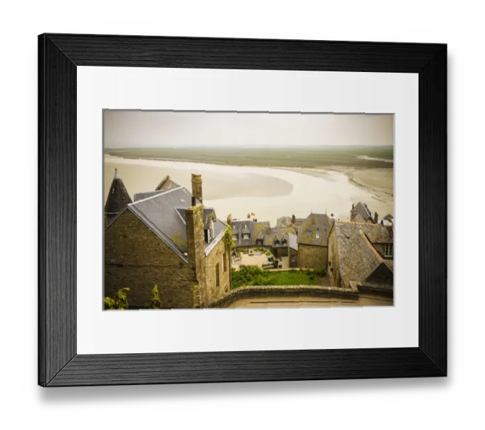 Framed Print : Rooftops and bay, Mont Saint-Michel, Normandy, France