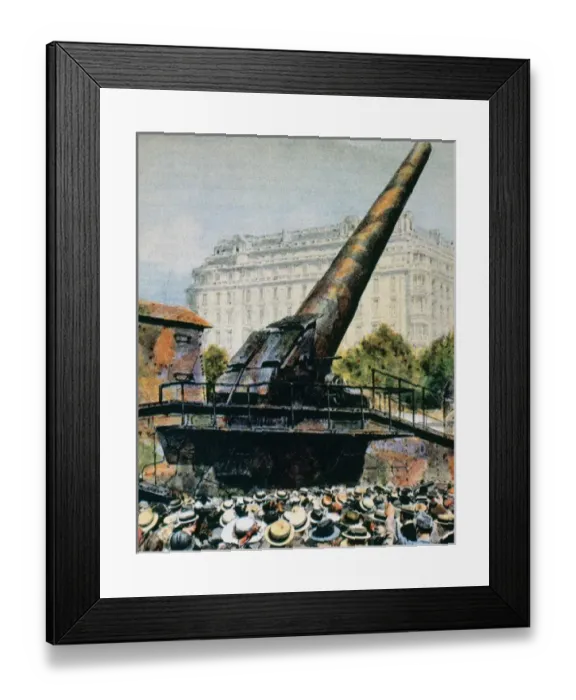 Framed Print : WORLD WAR (1914-1918). BIG BERTHA M42. German gun used to bombard Paris from over 100 km Framed Print : WORLD WAR (1914-1918). BIG BERTHA M42. German gun used to bombard Paris from over 100 km