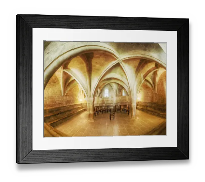 Framed Print : Europe; France; Provence; Seananque Abbey; Interior of the Romanesque Cistercian Abbey Framed Print : Europe; France; Provence; Seananque Abbey; Interior of the Romanesque Cistercian Abbey