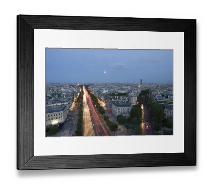 Framed Print : RM. Champs Elysee. Paris from the top of Arc de Triomphe. Paris. France Framed Print : RM. Champs Elysee. Paris from the top of Arc de Triomphe. Paris. France
