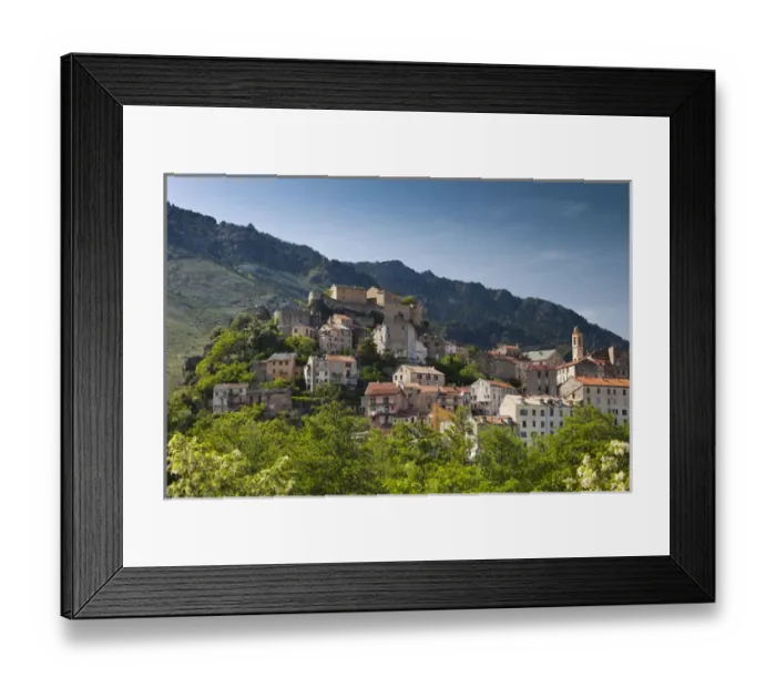 Framed Print : France, Corsica, Haute-Corse Department, Central Mountains Region, Corte, city Framed Print : France, Corsica, Haute-Corse Department, Central Mountains Region, Corte, city