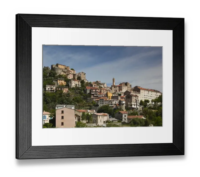 Framed Print : France, Corsica, Haute-Corse Department, Central Mountains Region, Corte, city Framed Print : France, Corsica, Haute-Corse Department, Central Mountains Region, Corte, city