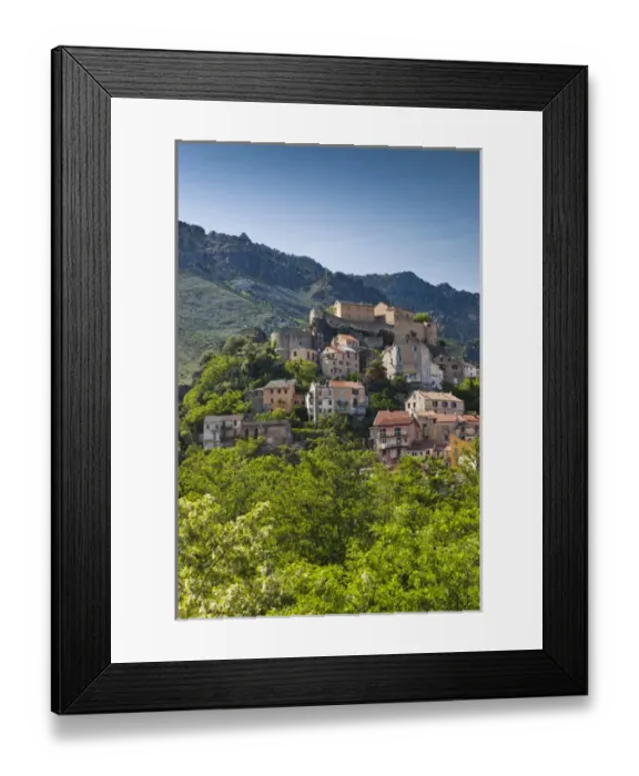Framed Print : France, Corsica, Haute-Corse Department, Central Mountains Region, Corte, city Framed Print : France, Corsica, Haute-Corse Department, Central Mountains Region, Corte, city