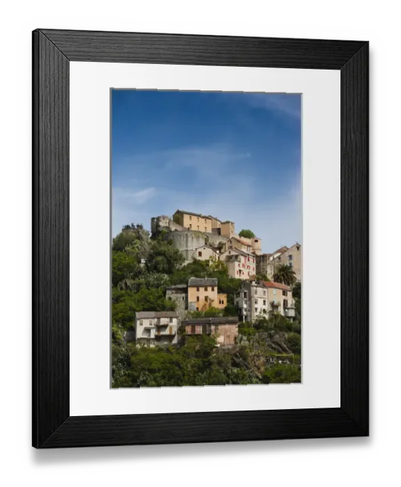 Framed Print : France, Corsica, Haute-Corse Department, Central Mountains Region, Corte, city Framed Print : France, Corsica, Haute-Corse Department, Central Mountains Region, Corte, city