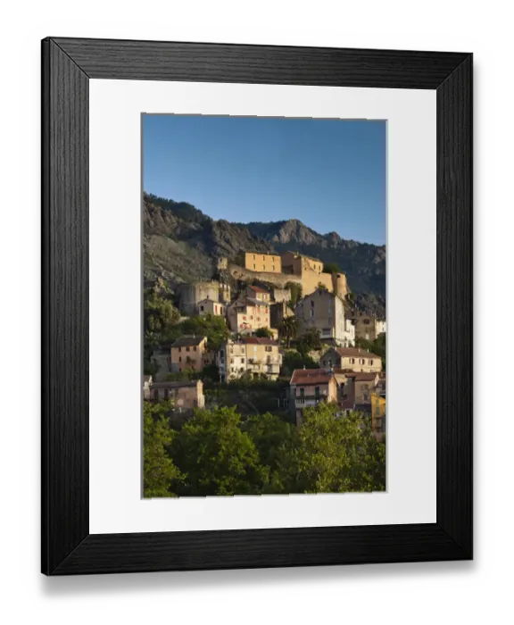 Framed Print : France, Corsica, Haute-Corse Department, Central Mountains Region, Corte, city Framed Print : France, Corsica, Haute-Corse Department, Central Mountains Region, Corte, city