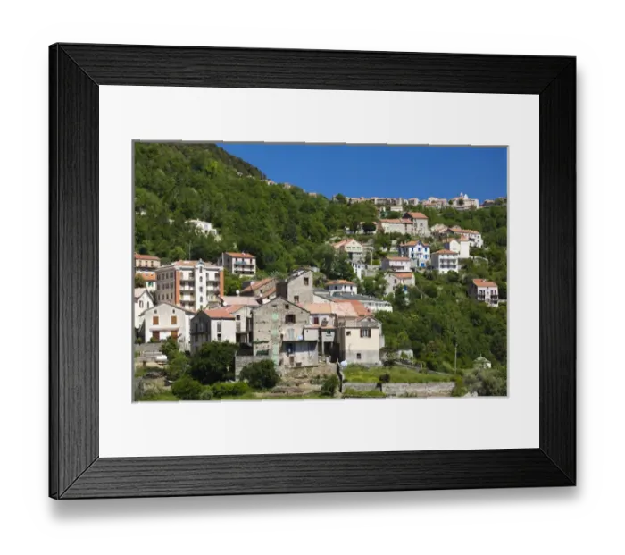 Framed Print : France, Corsica, Haute-Corse Department, Central Mountains Region, Venaco, elevated Framed Print : France, Corsica, Haute-Corse Department, Central Mountains Region, Venaco, elevated