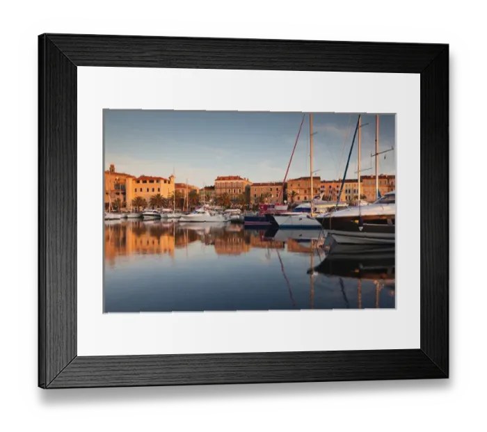 Framed Print : France, Corsica, Corse-du-Sud Department, Corsica South Coast Region, Propriano, town marina Framed Print : France, Corsica, Corse-du-Sud Department, Corsica South Coast Region, Propriano, town marina