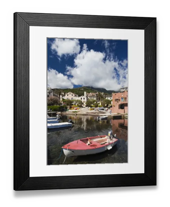Framed Print : France, Corsica, Haute-Corse Department, Le Cap Corse, Erbalunga, town harbor Framed Print : France, Corsica, Haute-Corse Department, Le Cap Corse, Erbalunga, town harbor