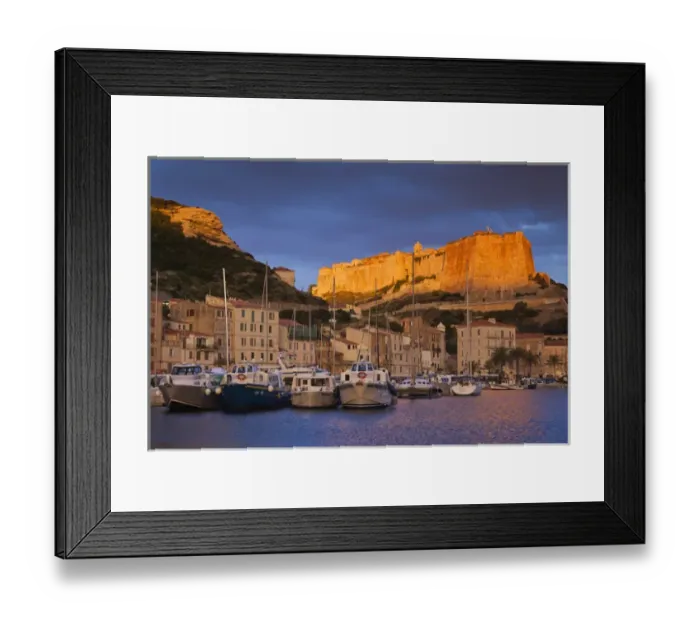 Framed Print : France, Corsica, Corse-du-Sud Department, Corsica South Coast Region, Bonifacio, port and Citadel Framed Print : France, Corsica, Corse-du-Sud Department, Corsica South Coast Region, Bonifacio, port and Citadel