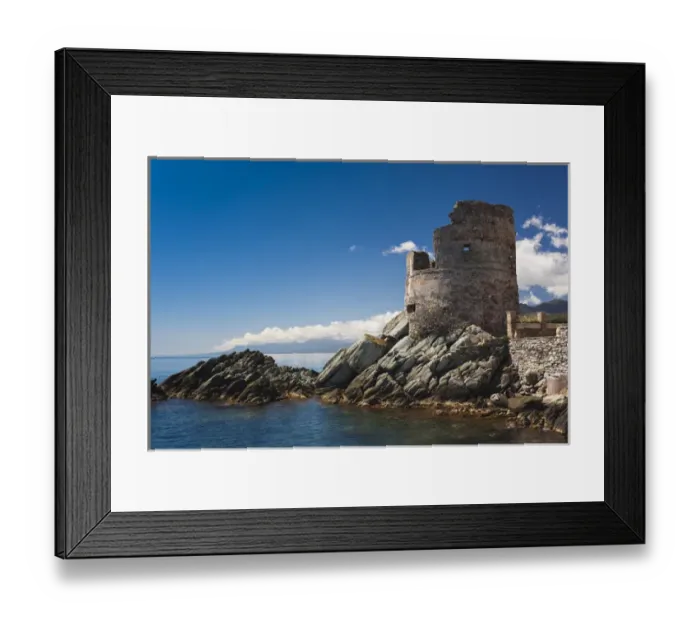 Framed Print : France, Corsica, Haute-Corse Department, Le Cap Corse, Erbalunga, Genoese Tower Framed Print : France, Corsica, Haute-Corse Department, Le Cap Corse, Erbalunga, Genoese Tower