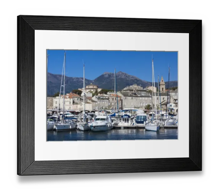 Framed Print : France, Corsica, Haute-Corse Department, Le Nebbio Region, St-Florent, port view