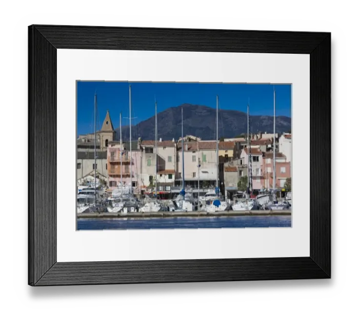Framed Print : France, Corsica, Haute-Corse Department, Le Nebbio Region, St-Florent, port view