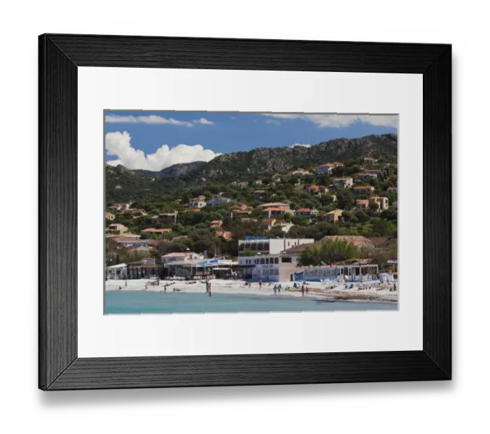 Framed Print : France, Corsica, Haute-Corse Department, La Balagne Region, Ile Rousse, town beach Framed Print : France, Corsica, Haute-Corse Department, La Balagne Region, Ile Rousse, town beach