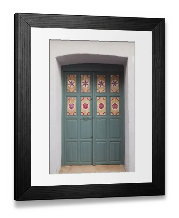 Framed Print : France, Corsica, Haute-Corse Department, La Balagne Region, Ile Rousse, door detail