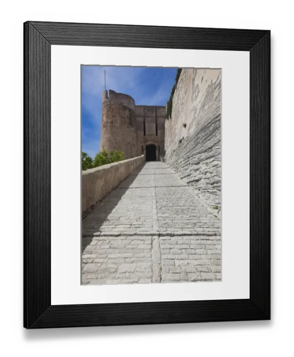 Framed Print : France, Corsica, Corse-du-Sud Department, Corsica South Coast Region, Bonifacio, Citadel entrance