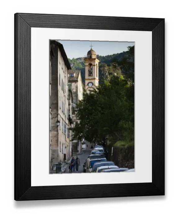 Framed Print : France, Corsica, Haute-Corse Department, Central Mountains Region, Corte, street detail Framed Print : France, Corsica, Haute-Corse Department, Central Mountains Region, Corte, street detail