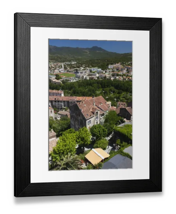 Framed Print : France, Corsica, Haute-Corse Department, Central Mountains Region, Corte, elevated Framed Print : France, Corsica, Haute-Corse Department, Central Mountains Region, Corte, elevated