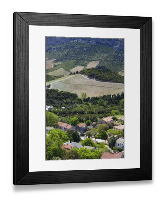 Framed Print : France, Corsica, Haute-Corse Department, Le Cap Corse, Patrimonio, elevated town view