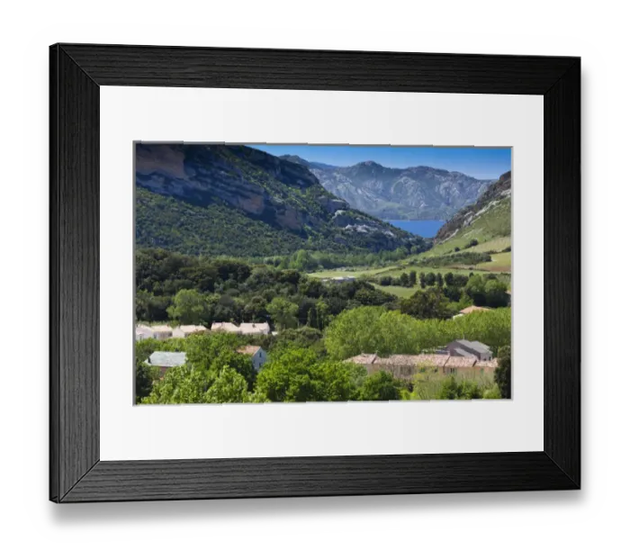 Framed Print : France, Corsica, Haute-Corse Department, Le Cap Corse, Patrimonio, elevated town view