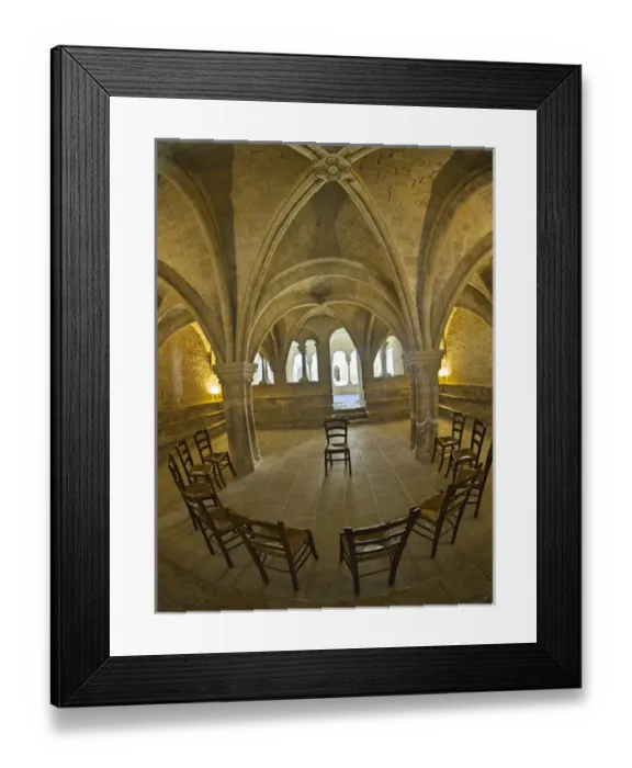 Framed Print : Europe; France; Provence; Seananque Abbey; Interior of the Romanesque Cistercian Abbey