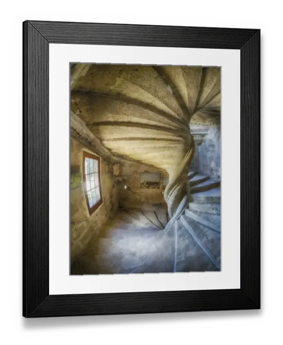 Framed Print : Europe; France; Provence; Lourmarin; Spiral staircas in Chateau de Lourmarin Framed Print : Europe; France; Provence; Lourmarin; Spiral staircas in Chateau de Lourmarin