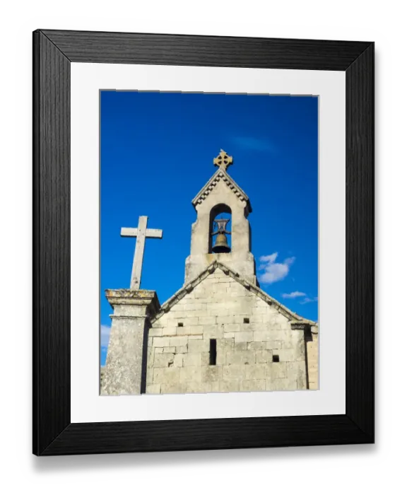 Framed Print : Europe; France; Provence; Saint Pantaleon, Church of the 12th century with a rock necropolis Framed Print : Europe; France; Provence; Saint Pantaleon, Church of the 12th century with a rock necropolis