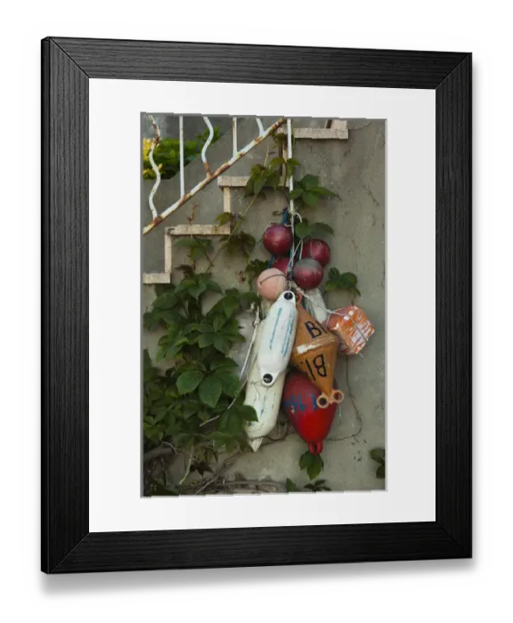 Framed Print : France, Corsica, Haute-Corse Department, Le Cap Corse, Erbalunga, fishing equipment