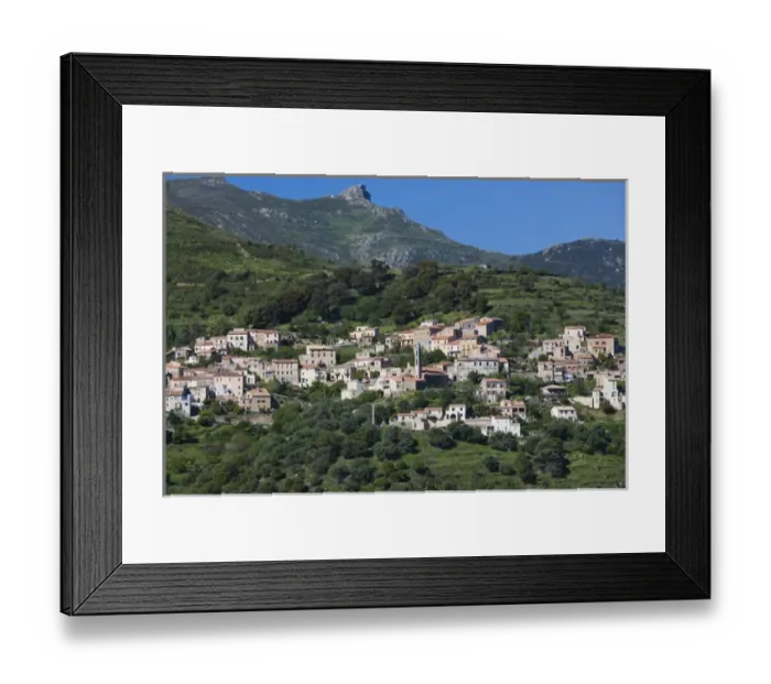 Framed Print : France, Corsica, Haute-Corse Department, La Balagne Region, Occhiatana, elevated Framed Print : France, Corsica, Haute-Corse Department, La Balagne Region, Occhiatana, elevated
