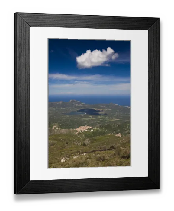 Framed Print : France, Corsica, Haute-Corse Department, La Balagne Region, Speloncato, elevated