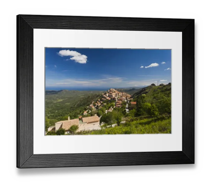 Framed Print : France, Corsica, Haute-Corse Department, La Balagne Region, Speloncato, elevated Framed Print : France, Corsica, Haute-Corse Department, La Balagne Region, Speloncato, elevated