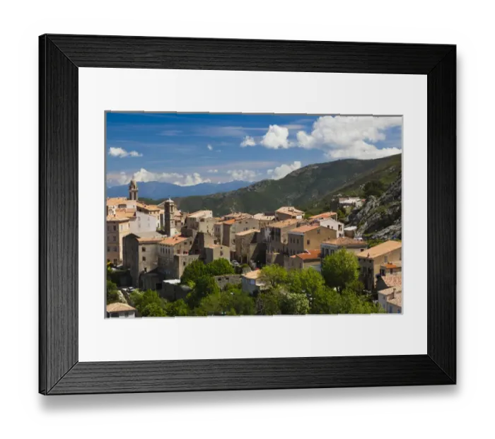 Framed Print : France, Corsica, Haute-Corse Department, La Balagne Region, Speloncato, elevated Framed Print : France, Corsica, Haute-Corse Department, La Balagne Region, Speloncato, elevated