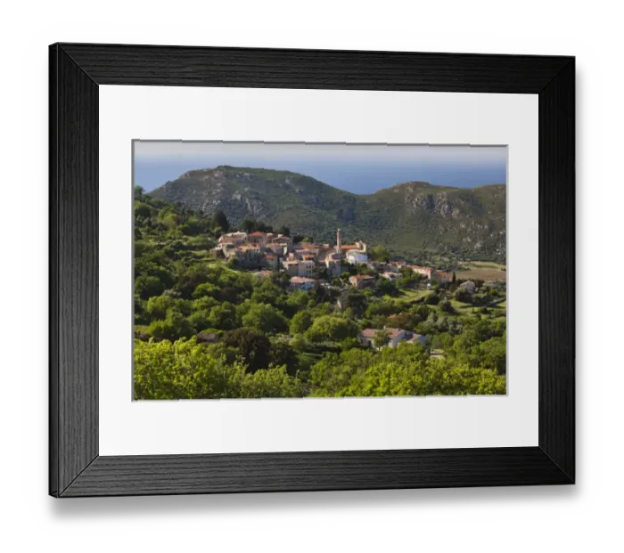 Framed Print : France, Corsica, Haute-Corse Department, La Balagne Region, Lavatoggio, elevated Framed Print : France, Corsica, Haute-Corse Department, La Balagne Region, Lavatoggio, elevated
