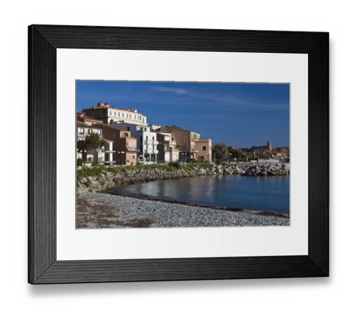 Framed Print : France, Corsica, Haute-Corse Department, La Balagne Region, Ile Rousse, beachfront Framed Print : France, Corsica, Haute-Corse Department, La Balagne Region, Ile Rousse, beachfront
