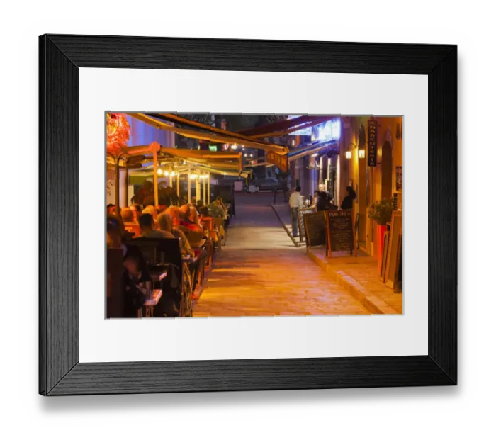 Framed Print : France, Corsica, Haute-Corse Department, La Balagne Region, Ile Rousse, outdoor cafes Framed Print : France, Corsica, Haute-Corse Department, La Balagne Region, Ile Rousse, outdoor cafes