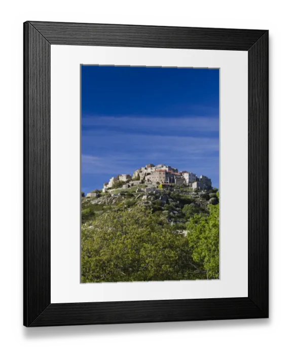 Framed Print : France, Corsica, Haute-Corse Department, La Balagne Region, Sant Antonino, elevated Framed Print : France, Corsica, Haute-Corse Department, La Balagne Region, Sant Antonino, elevated