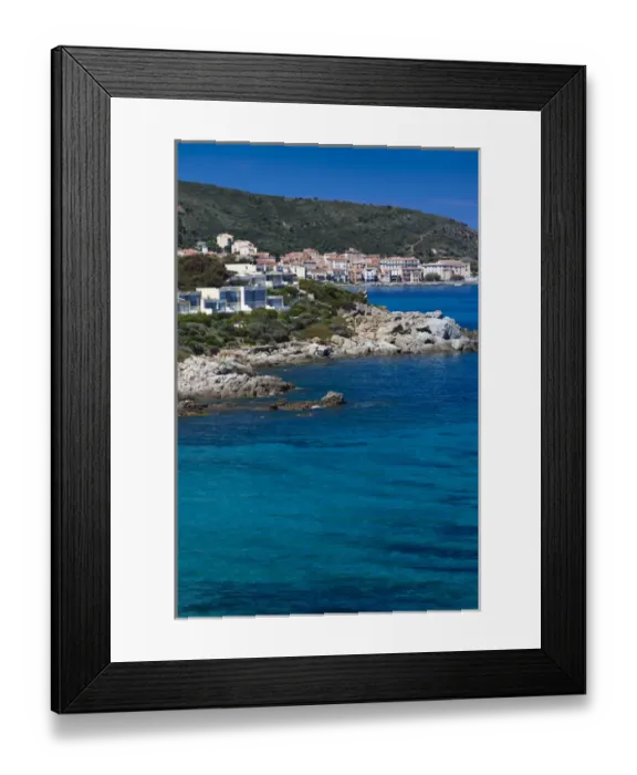 Framed Print : France, Corsica, Haute-Corse Department, La Balagne Region, Ile Rousse, city view