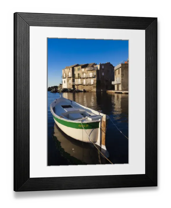 Framed Print : France, Corsica, Haute-Corse Department, Le Cap Corse, Erbalunga, port view, dawn