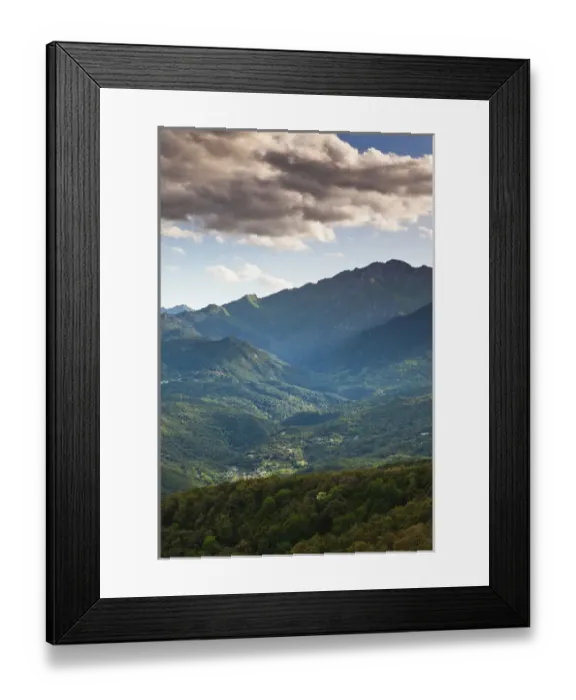 Framed Print : France, Corsica, Haute-Corse Department, Fiumorbo Region, Prunelli di Fiumorbo, mountain