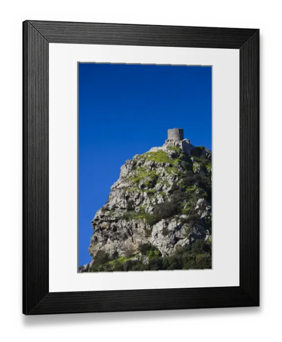 Framed Print : France, Corsica, Haute-Corse Department, Le Cap Corse, Col de Ste-Lucie pass, Tour