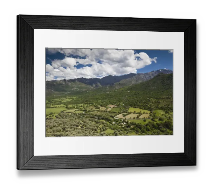 Framed Print : France, Corsica, Haute-Corse Department, La Balagne Region, Avapessa, elevated view