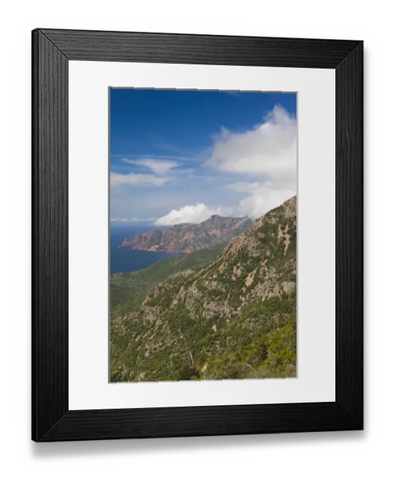 Framed Print : France, Corsica, Corse-du-Sud Department, Corsica West Coast Region, Golfe de Girolata gulf Framed Print : France, Corsica, Corse-du-Sud Department, Corsica West Coast Region, Golfe de Girolata gulf