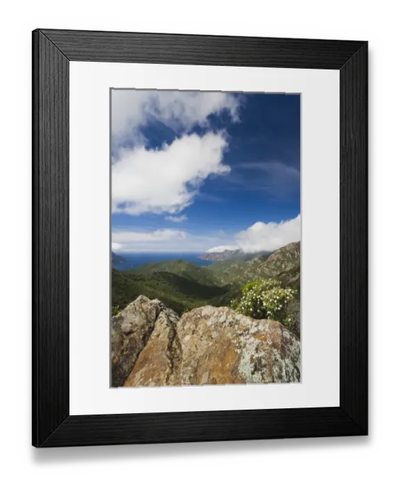 Framed Print : France, Corsica, Corse-du-Sud Department, Corsica West Coast Region, Golfe de Girolata gulf