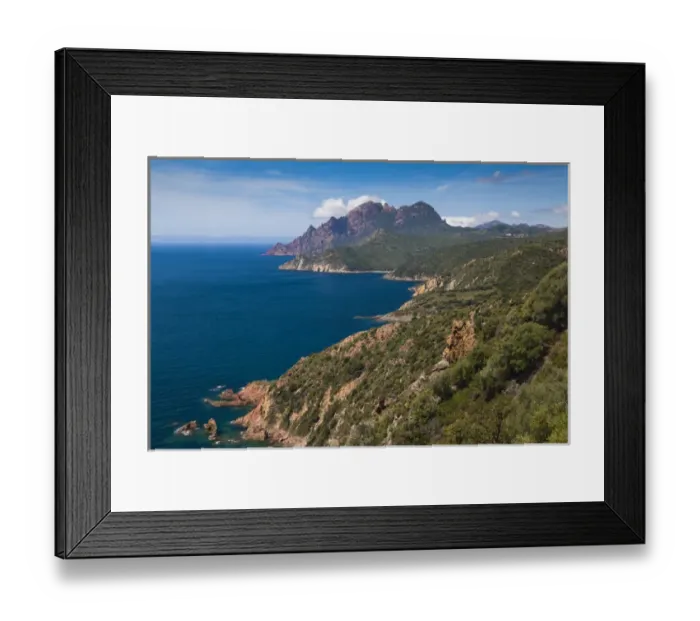 Framed Print : France, Corsica, Corse-du-Sud Department, Corsica West Coast Region, Golfe de Girolata gulf Framed Print : France, Corsica, Corse-du-Sud Department, Corsica West Coast Region, Golfe de Girolata gulf
