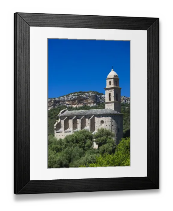 Framed Print : France, Corsica, Haute-Corse Department, Le Cap Corse, Patrimonio, elevated view