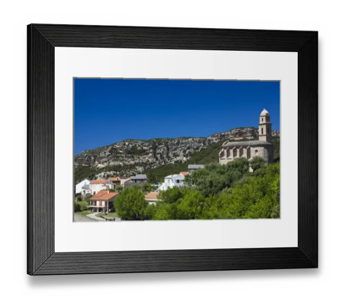 Framed Print : France, Corsica, Haute-Corse Department, Le Cap Corse, Patrimonio, elevated view