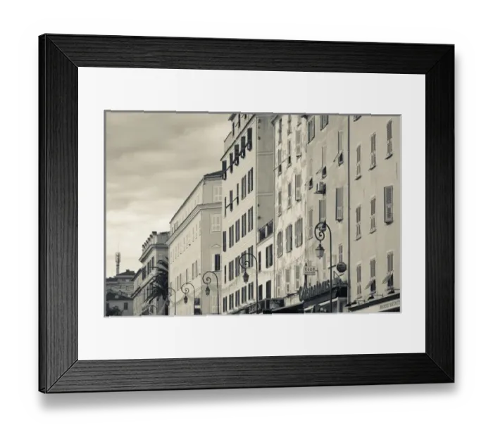 Framed Print : France, Corsica, Corse-du-Sud Department, Corsica West Coast Region, Ajaccio, buildings