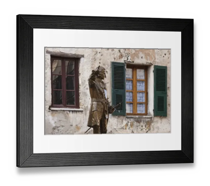 Framed Print : France, Corsica, Haute-Corse Department, Central Mountains Region, Corte, Place Gaffori